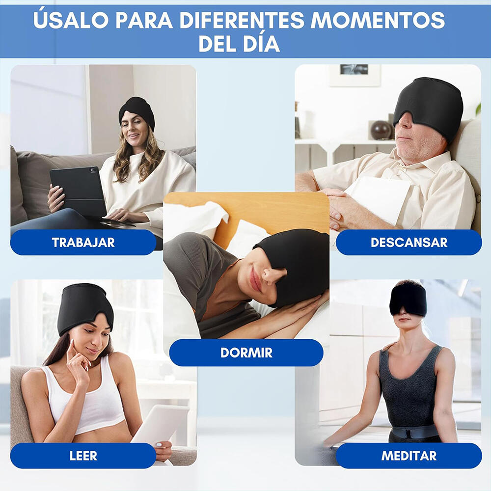 Gorro de Terapia Frío y Calor para Migrañas, Dolores de Cabeza y Relajación- CalmaDual