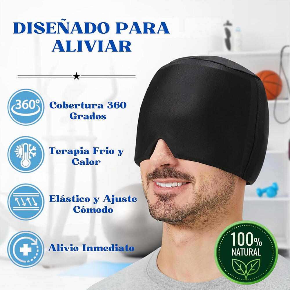 Gorro de Terapia Frío y Calor para Migrañas, Dolores de Cabeza y Relajación- CalmaDual
